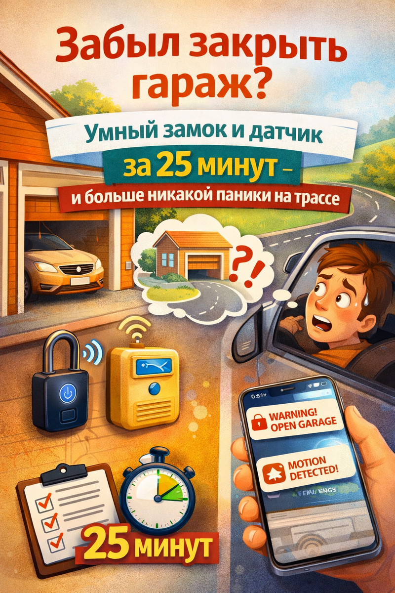 Сценарий для умного гаража за 25 минут что нужно + устройства
