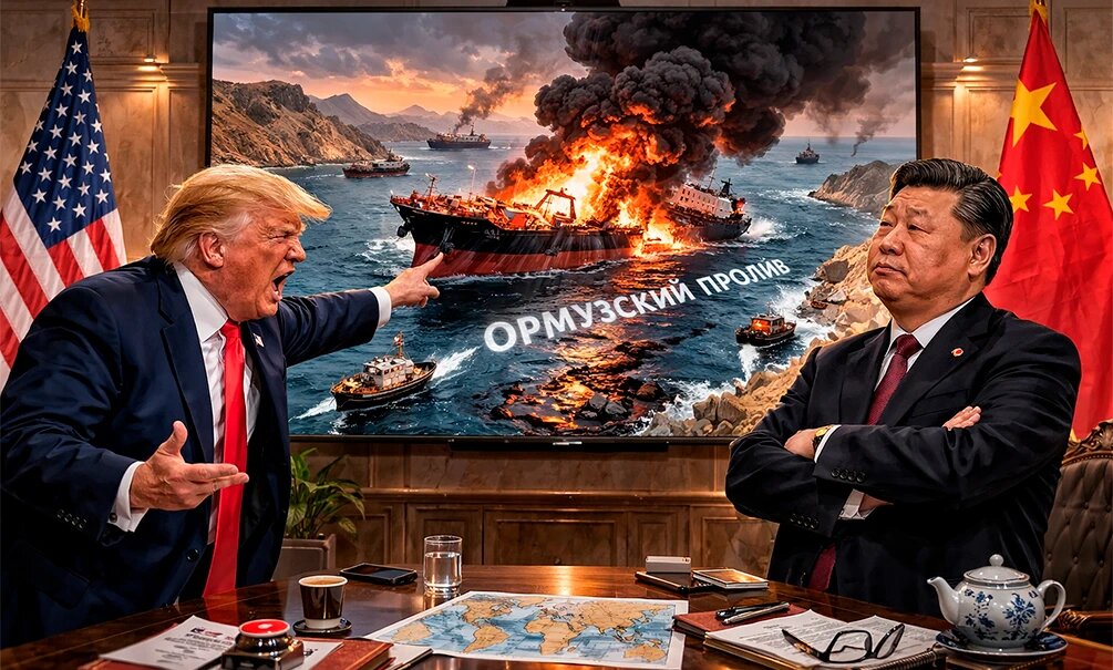    Трамп требовал, чтобы Си разблокировал Ормузский пролив, надавив на Иран. Си отказался. Иллюстрация: Блокнот