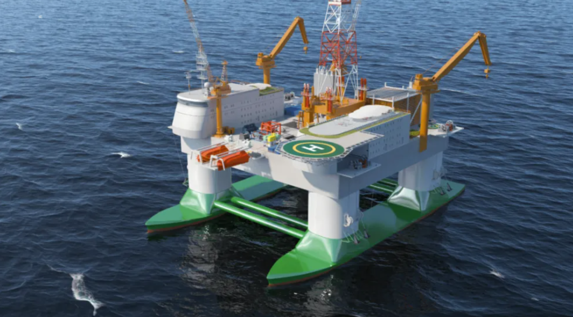    Конструкция выполнена в формате полупогружного двухкорпусного судна, что обеспечивает высокую устойчивость даже при сильных штормах