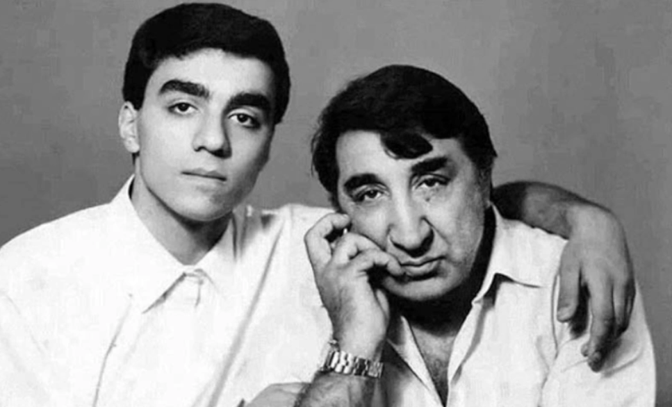 на фото Фрунзик Мкртчян и его сын Вазген