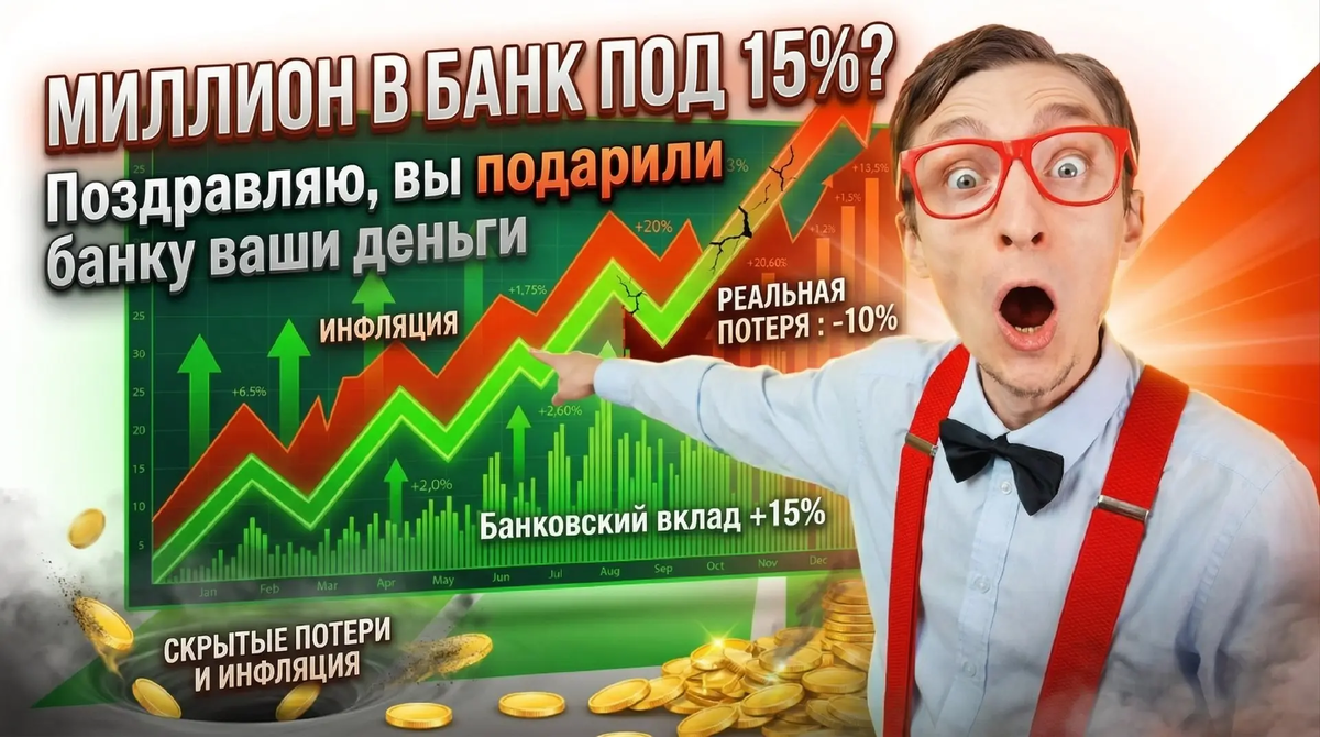 Миллион в банк под 15%? Поздравляю, вы подарили банку ваши деньги