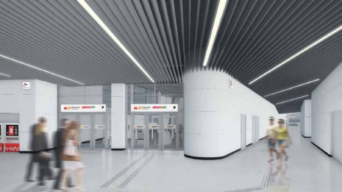    По проекту, второй вестибюль станции «Рижская» Большой кольцевой линии будет в оттенках белого цвета / Фото: Канал Сергея Собянина @mos_sobyanin