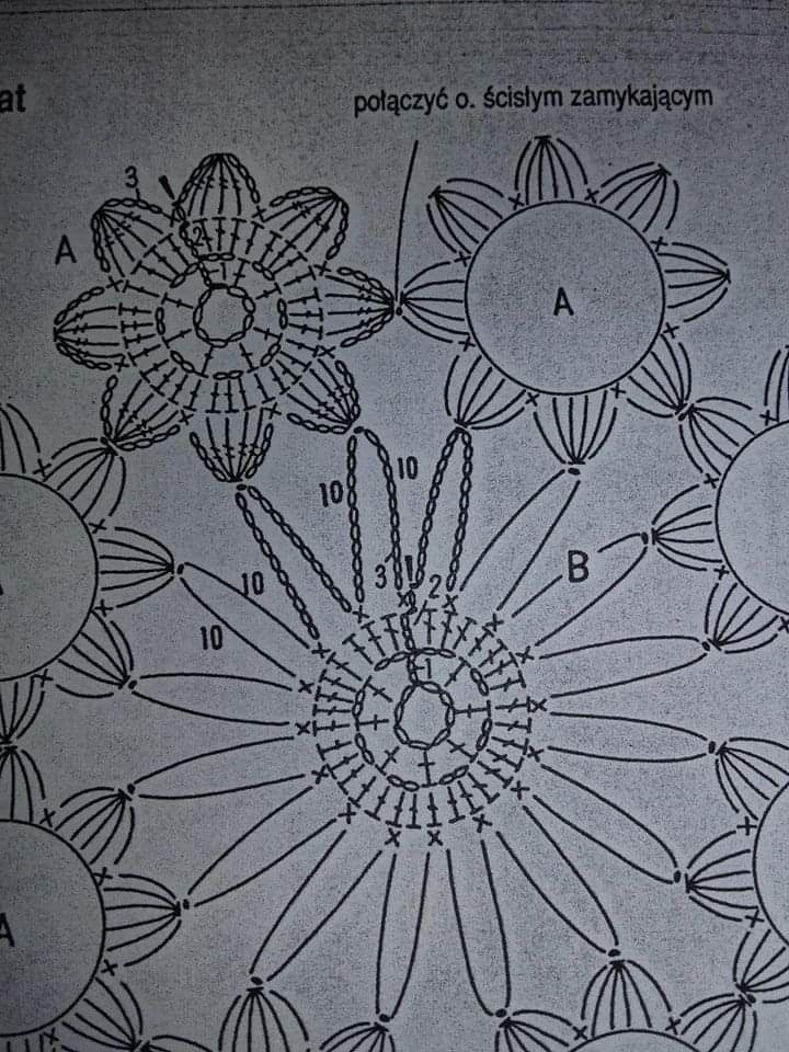 узор крючком схема