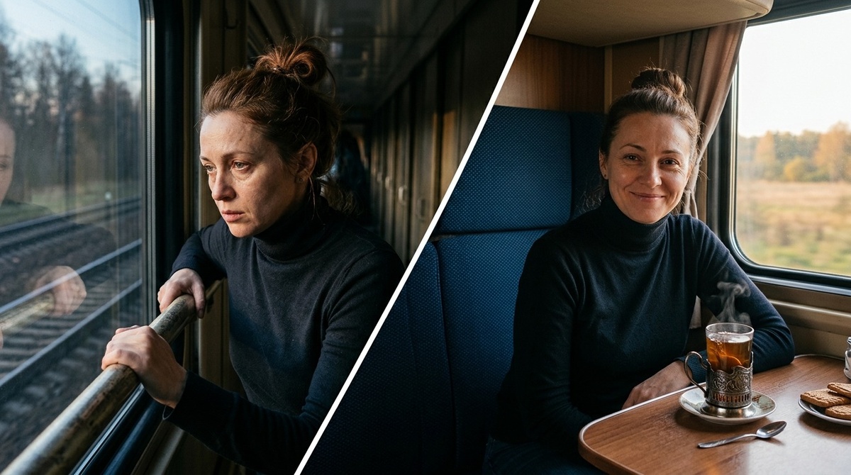 Ольга вышла в тамбур ругаться, а вернулась злая