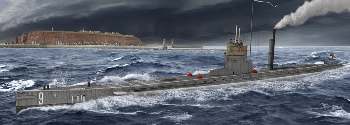Немецкая подводная лодка U-9, 1910 год, рисунок