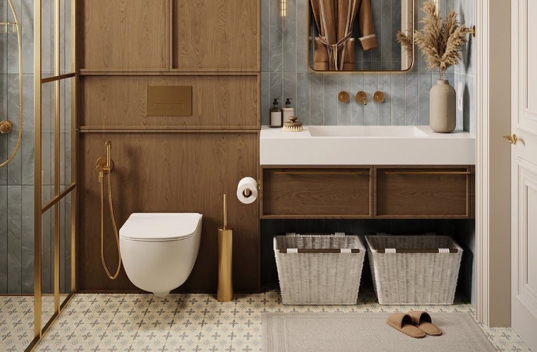 Безободковый унитаз в интерьере. Источник: www.pinterest.com