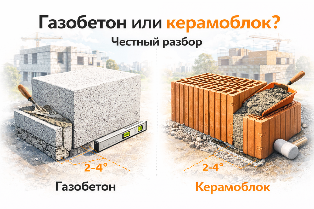 Газобетон или керамоблок?