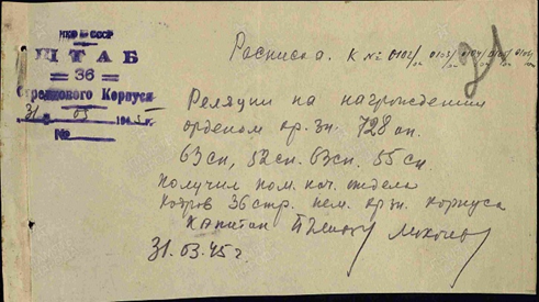 Реляция на награждение всех полков 176-й дивизии 