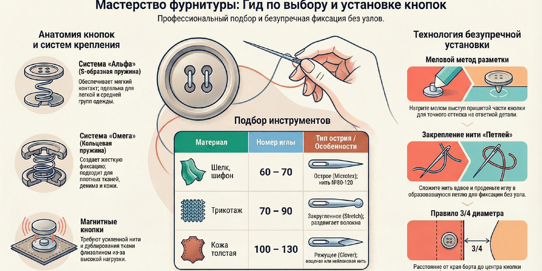 Вся правда о кнопках: как выбрать идеальную застежку и пришить её незаметно даже на тончайший шелк