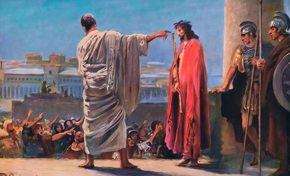 Иисус перед Пилатом. Художник Антон Роберт Лейнвебер.