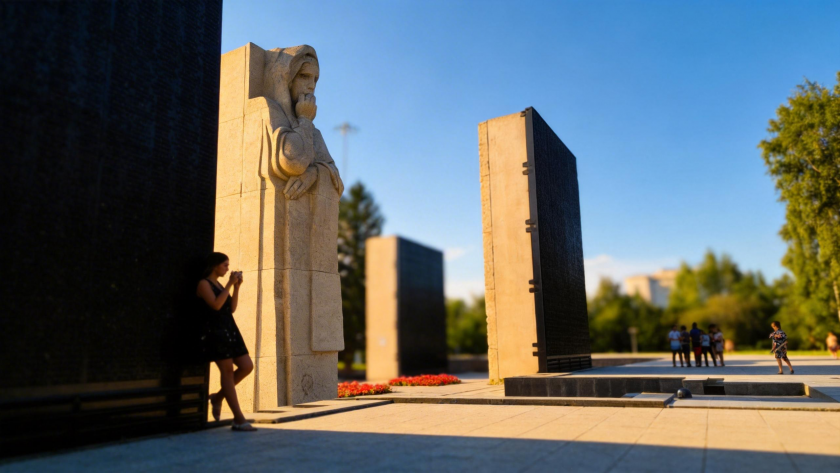    В Новосибирске к майским праздникам завершат благоустройство на Монументе Славы. Ангелина ВАЙГЕЛЬ