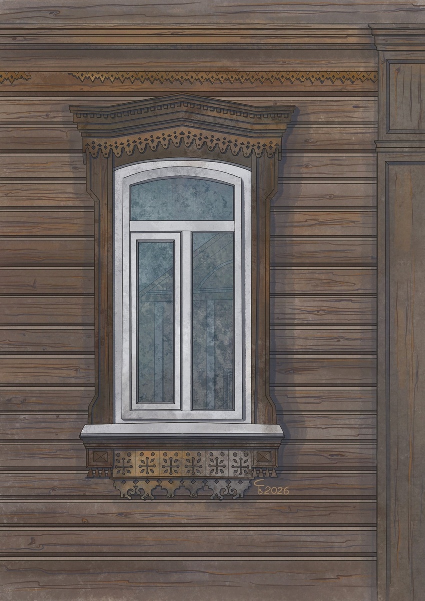 Наличник Жилого дома. Изображение Стародубцевой Т.В.