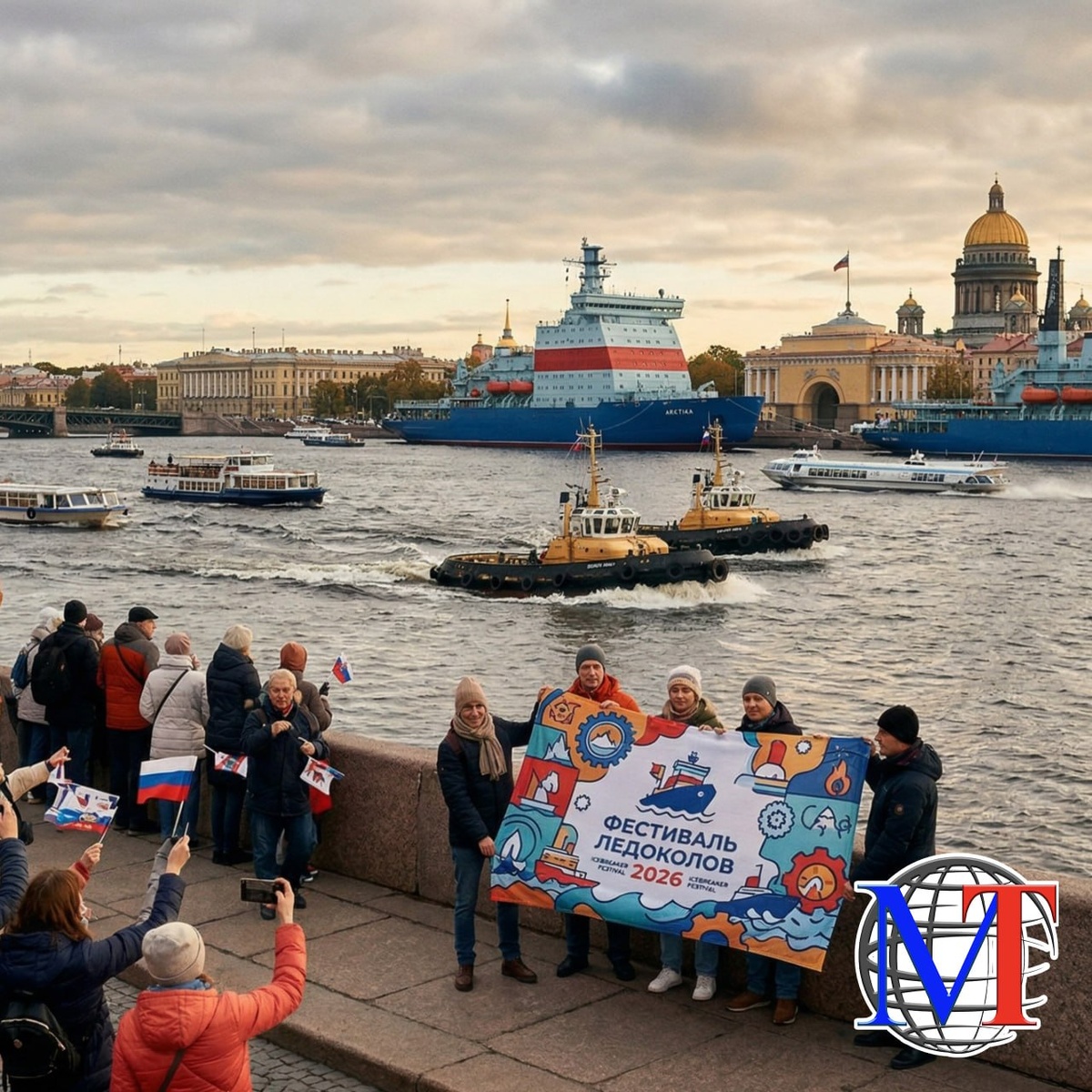 Танцы на воде: Нева встречает гостей Фестиваля ледоколов.