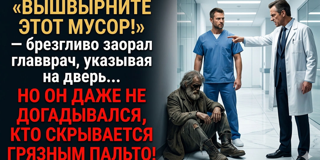 «Уберите этого бомжа, он пачкает мрамор!» — орал главврач элитной клиники Он не знал, что санитар спасает человека