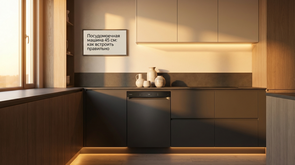    Габариты и особенности монтажа узкой встраиваемой посудомойки MDKUHNY