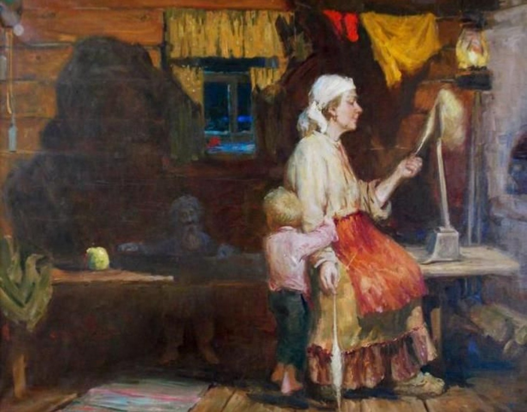 Сказки бабушки Паруши. Художник Николай Комаров. Внучок видит домового. Не удивительно: детям до 3-5 лет это значительно проще, чем взрослым. Их восприятие значительно более настроено на тонкие миры. 