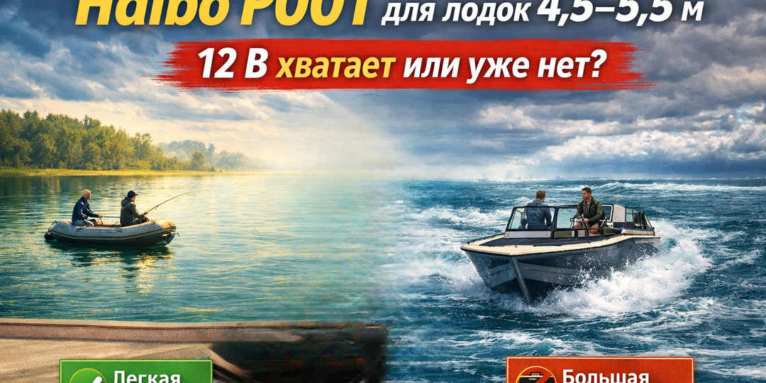 Haibo P001 для лодок до 4,5–5,5 м: когда 12 В действительно хватает, а когда уже нет