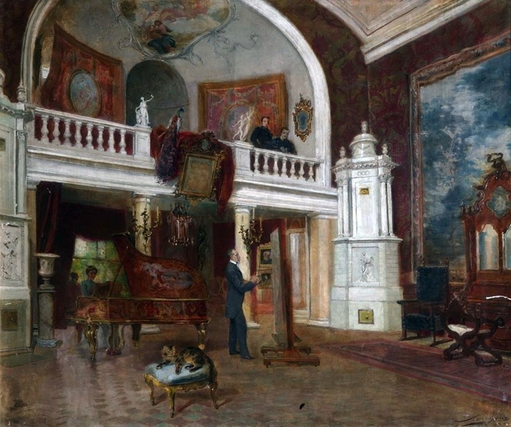 Автор фото: Эрнест Липгарт.  Работа "В мастерской художника", где Эрнест Липгарт изобразил себя во время работы в мастерской на Каменноостровском проспекте, 16 в Петербурге.