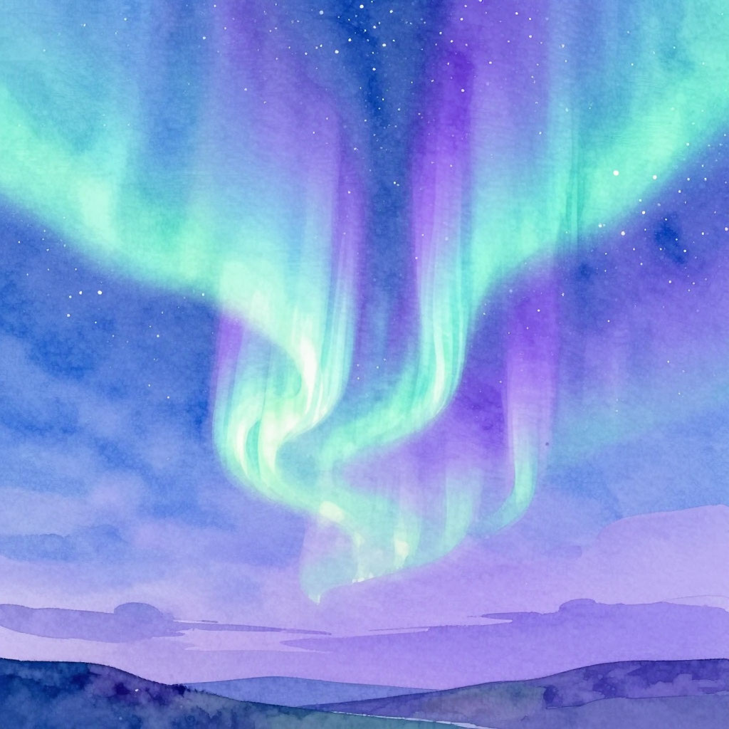 Северное сияние — нередкое явление в Североморске (Создано при помощи ИИ) 