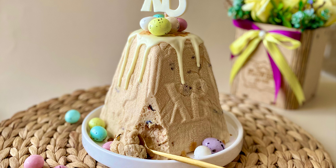 «Карамельная» творожная пасха с вареной сгущенкой