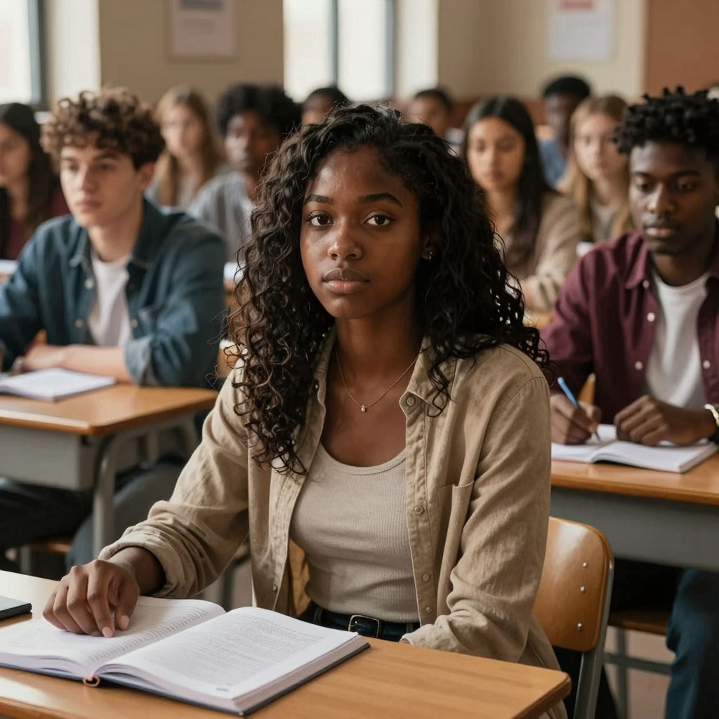 Студентка-афроамериканка, главная героиня фильма "Где ты будешь первого апреля?"