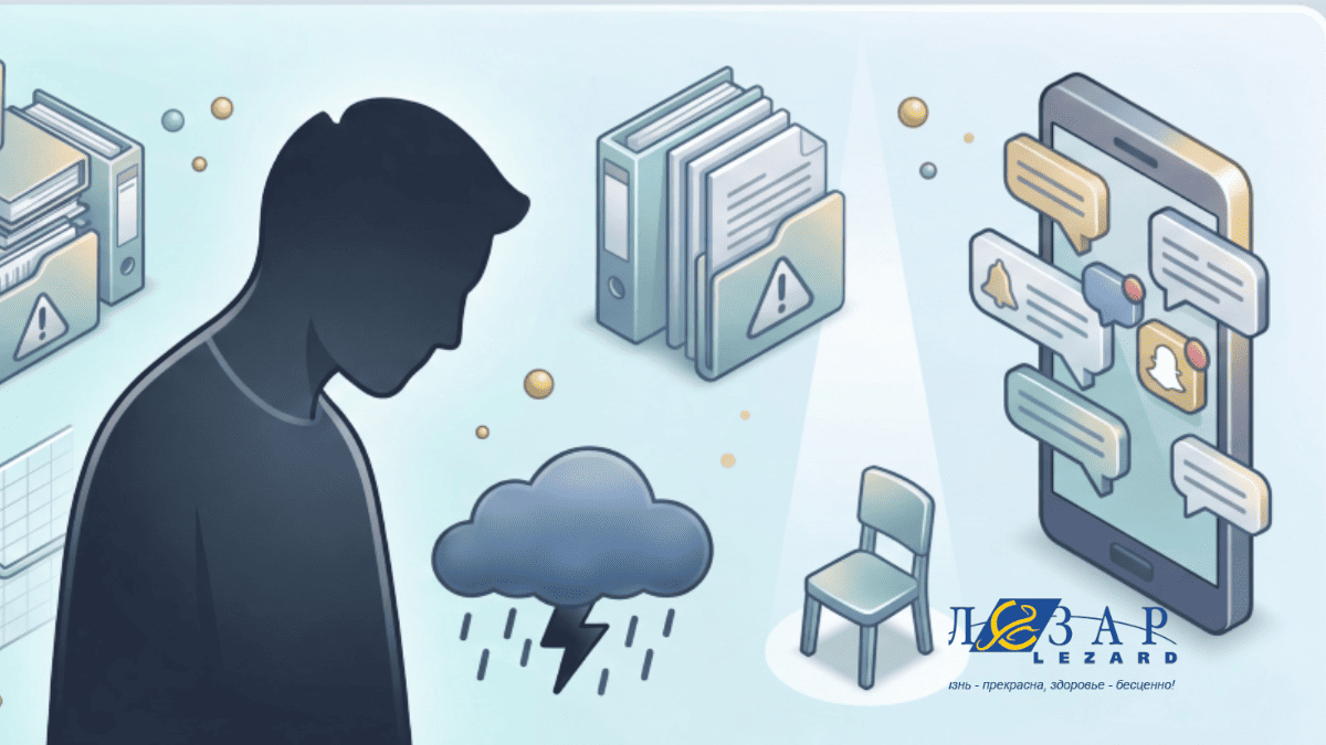 Хронический стресс и перегрузка повышают риск депрессии. (иллюстрация)