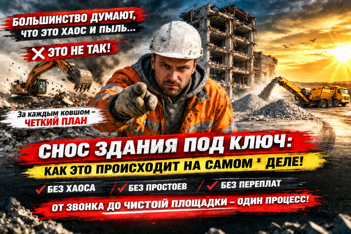 Снос здания под ключ: как это происходит на самом деле