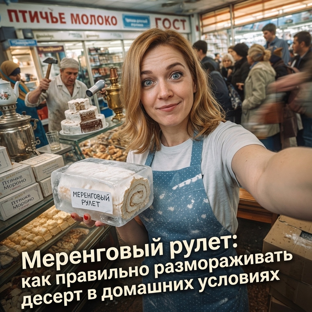    Как правильно разморозить меренговый рулет, чтобы сохранить его текстуру и вкус admin