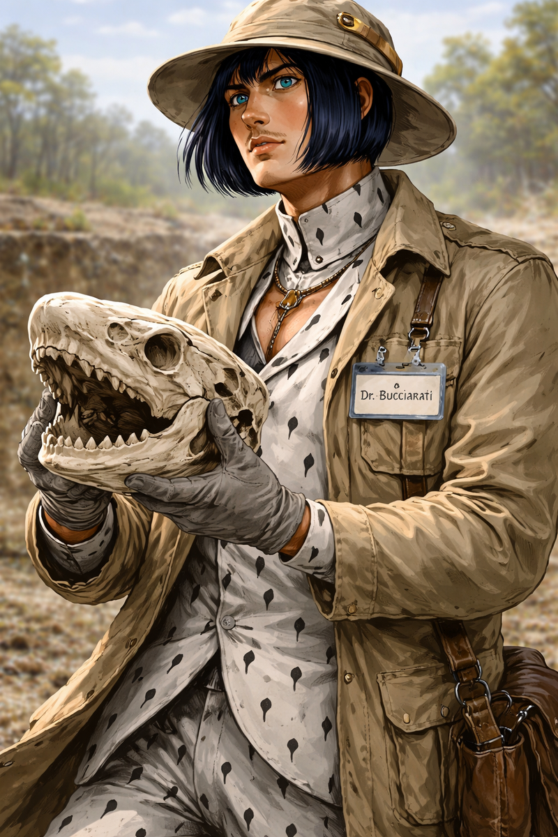 Доктор Бучеррати с черепом йошака, зарисовка полевого художника