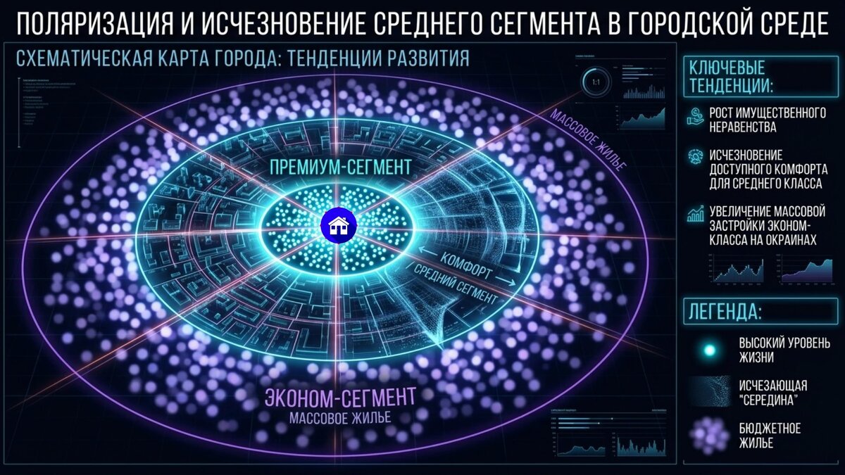 схематическая карта города, сегментация цен аренды квартир