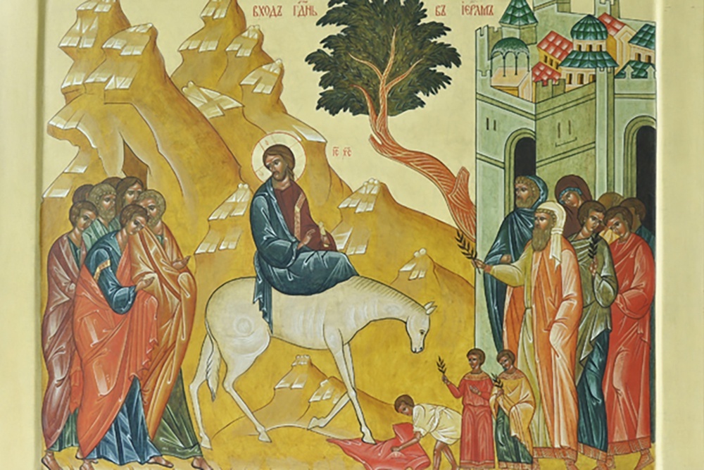    "Вход Господень в Иерусалим". / Фото: Иконописная мастерская Свято-Троицкого собора г. Курска.