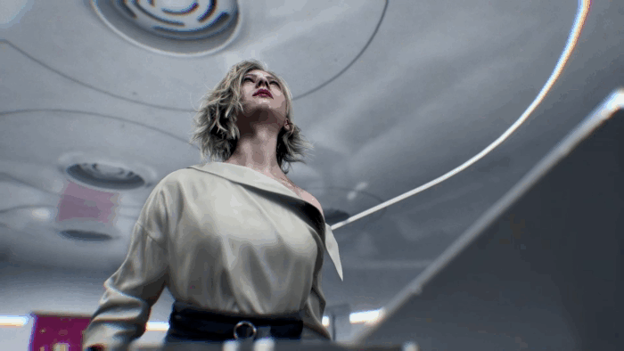 Gif картинка "Грейс включает запись с интервью"