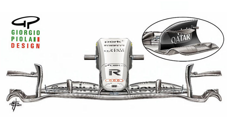 Верхняя часть переднего антикрыла Audi сильно отличается от аналогичных элементов других команд