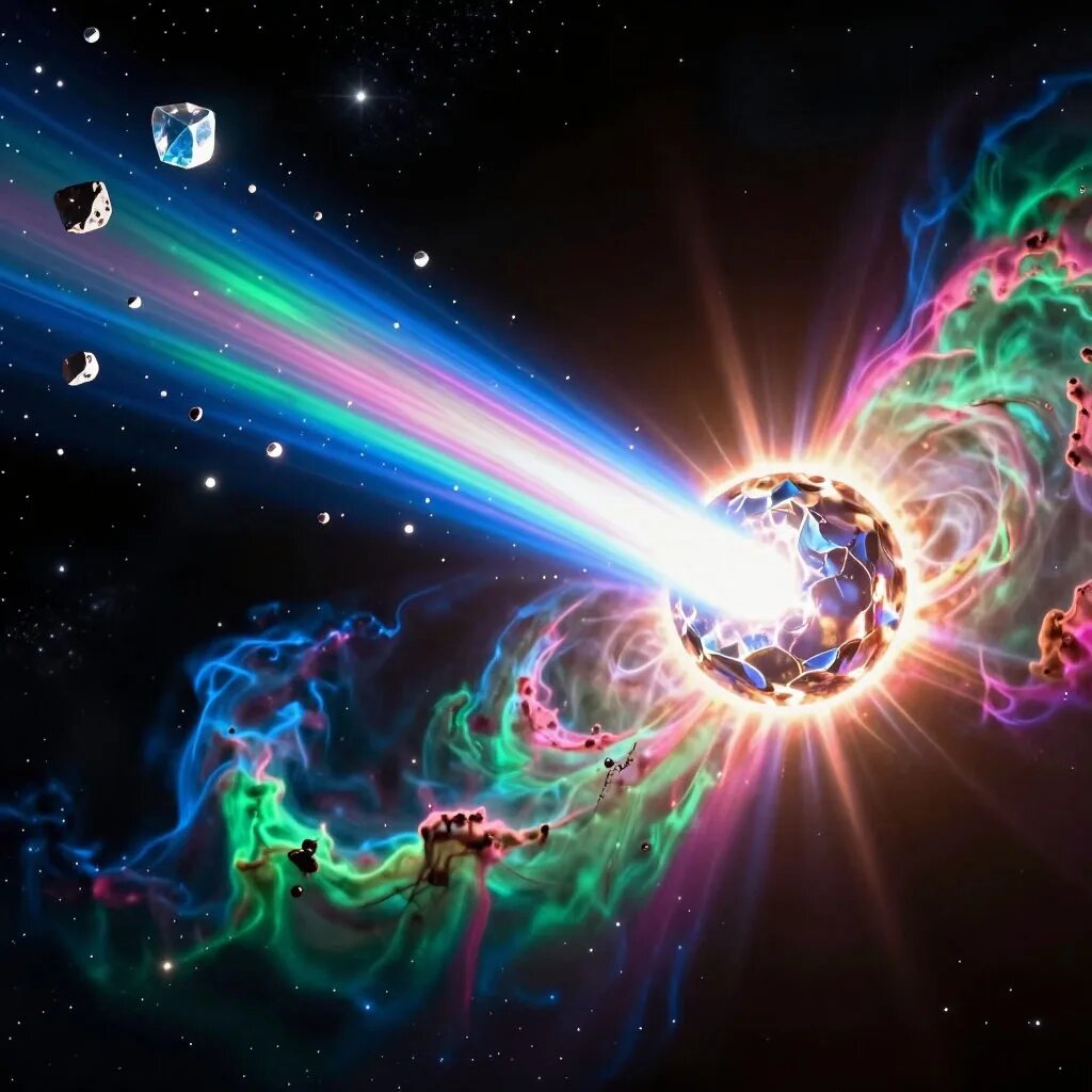 Комета. Иллюстрация сгенерирована нейросетью