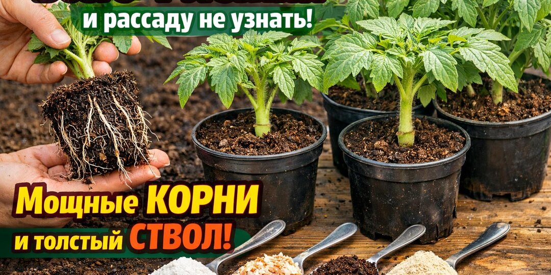 Всего 4 ЛОЖКИ — и рассаду не узнать! Мощные корни и толстый ствол.