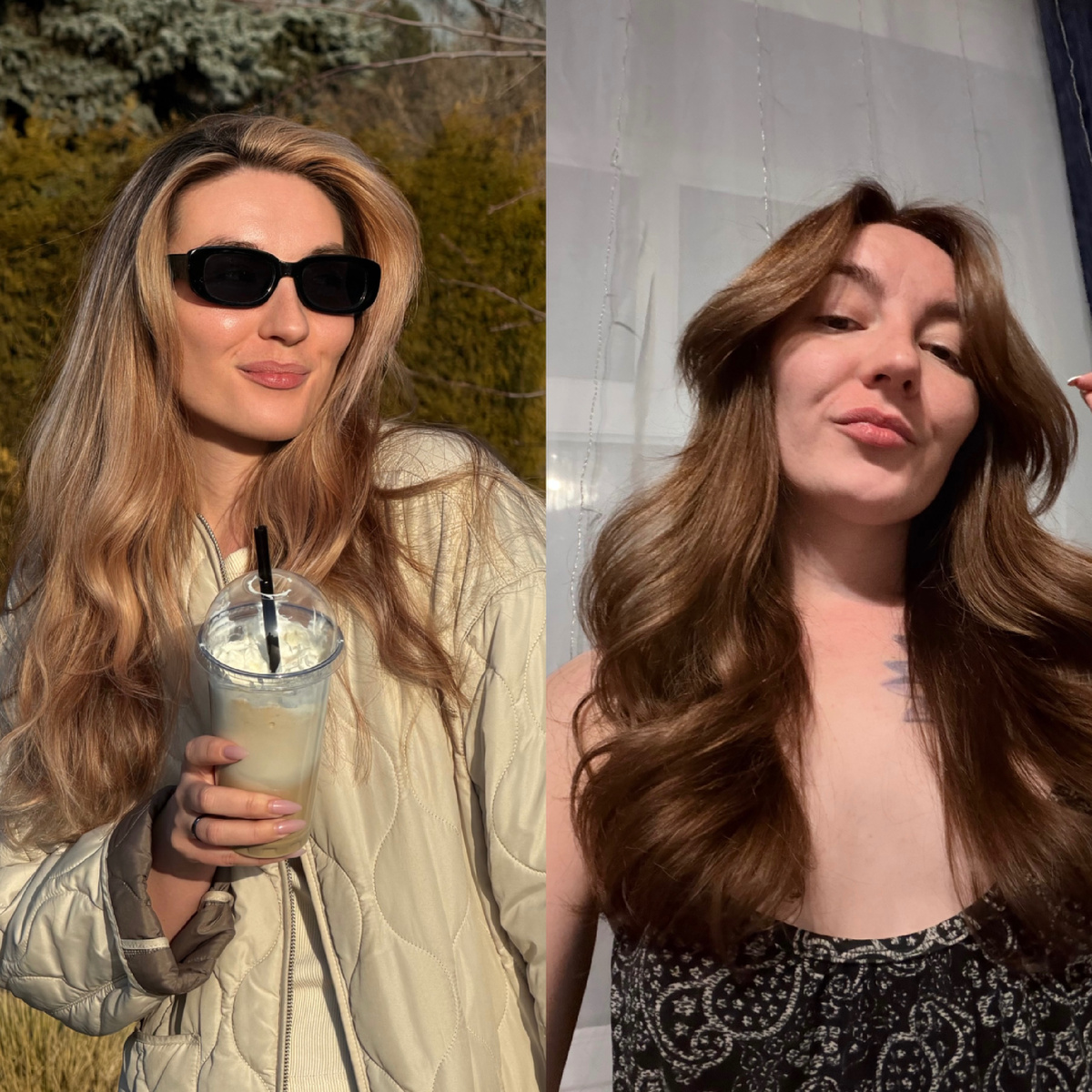 Закрасила блонд и вернула волосам блеск, как на правом фото с помощью одной манипуляции...