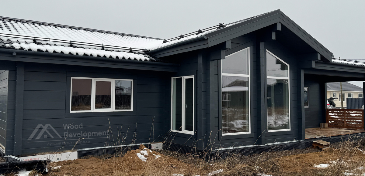 Дом из клееного бруса по проекту "Сверчково-1"