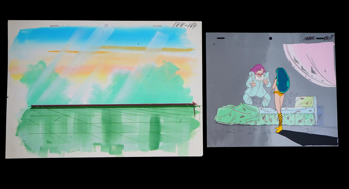 Промежуточный кадр из аниме «Urusei Yatsura» (1981–1986). Именно такие кадры раскрашивали вручную на целлулоидных листах — работа, которую никогда не указывают в титрах