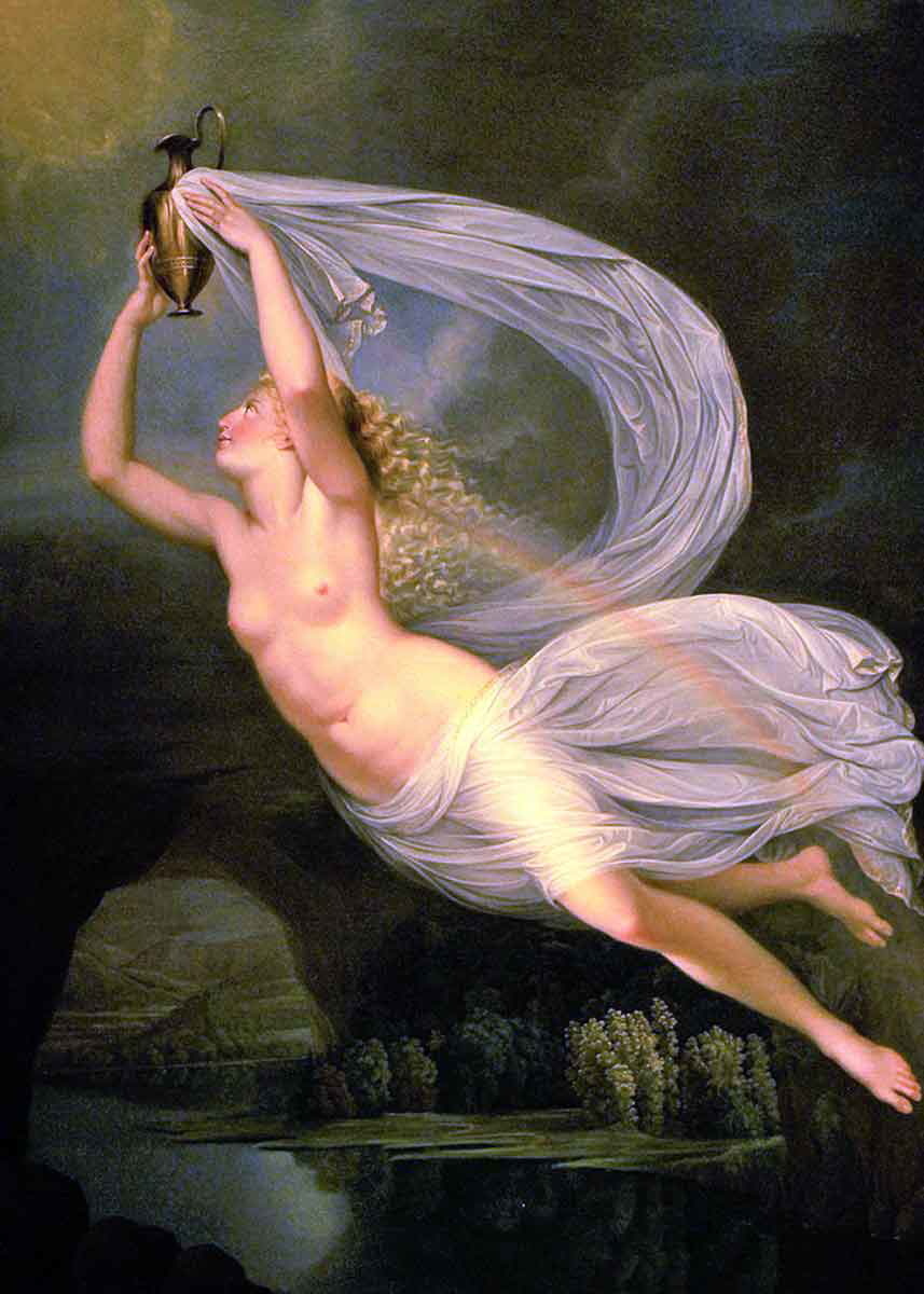 Картина Гая Хеда «Ирис, несущая воду реки Стикс на Олимп, чтобы боги могли ею поклясться», 1793 год. Источник: Wikimedia Commons.