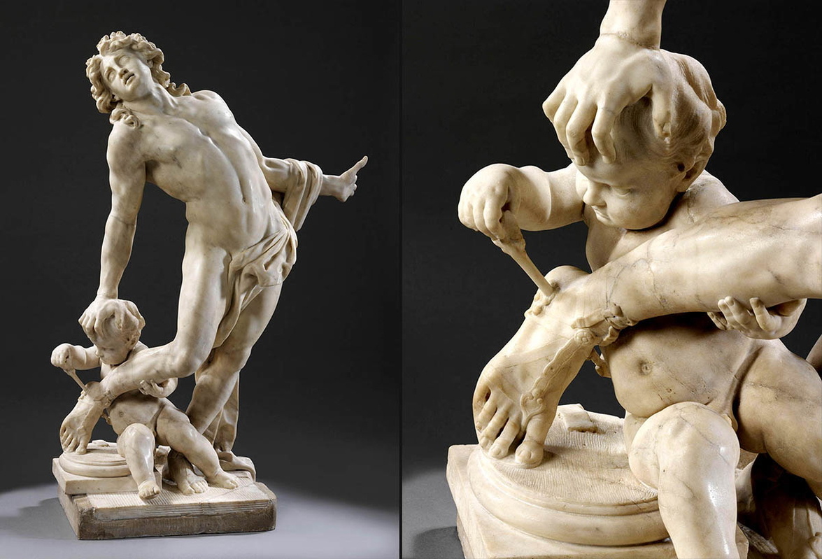 Картина «Умирающий Ахиллес» Кристофа Вейрье , 1683 год, из Музея Виктории и Альберта.