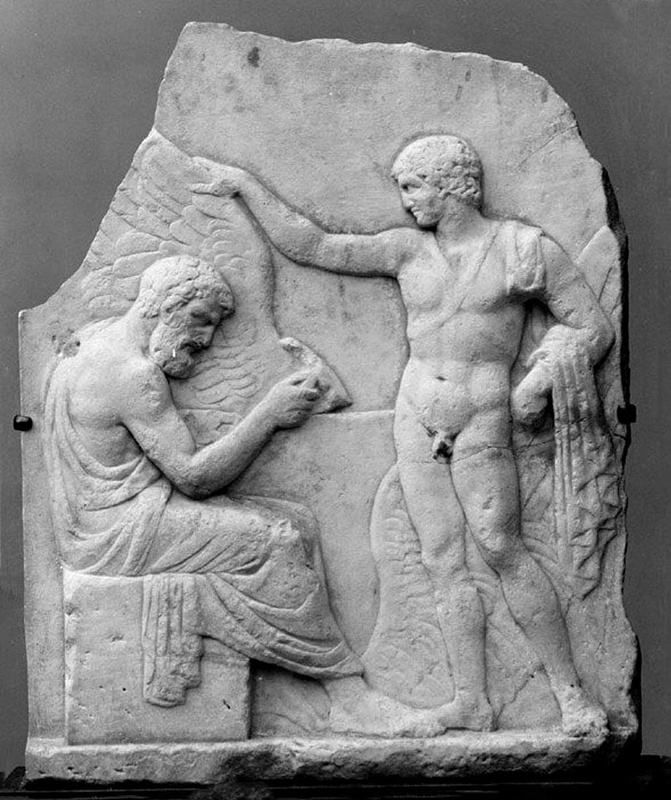 Рельеф с изображением Дедала и Икара , дата неизвестна, из коллекции Метрополитен-музея.