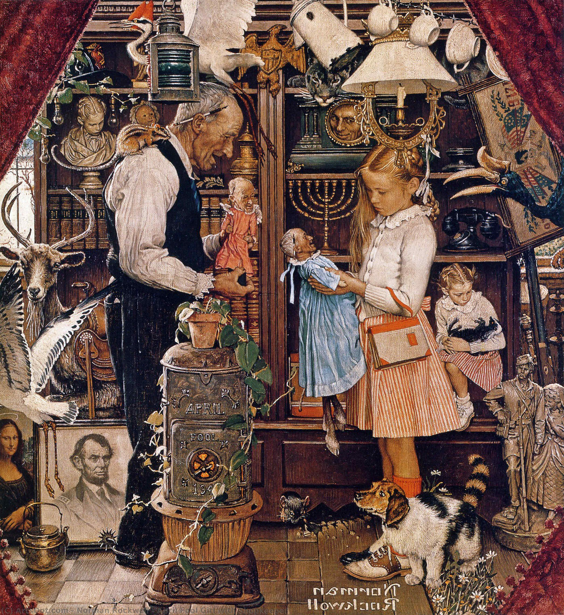 Норман Роквелл «Первоапрельский розыгрыш: Магазин редкостей», 1948 год