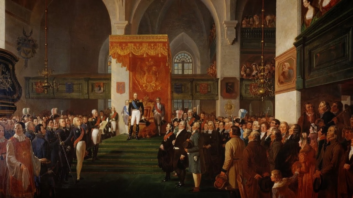 Российский император Александр I открывает Боргоский сейм, картина кисти Эмануэля Тэлнинга.