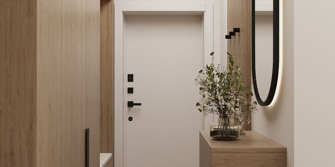 Уютная двушка в светлых оттенках с акцентами из натурального дерева👍