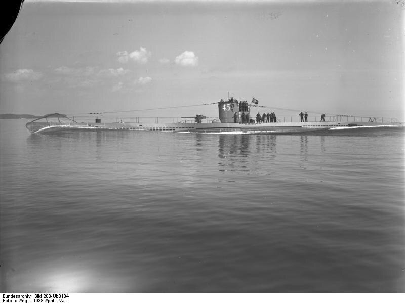 U-45 на полном ходу, приёмные испытания
