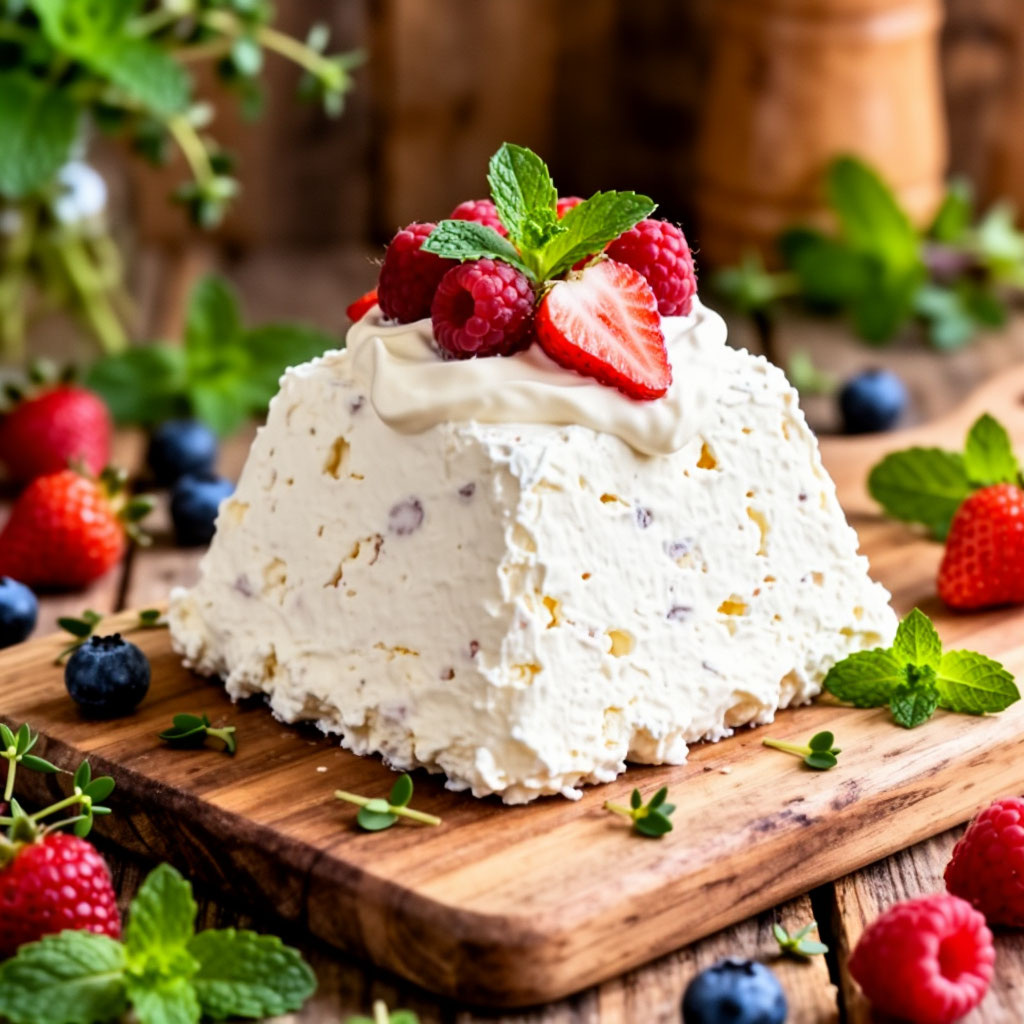 Творожная Пасха со свежими ягодами