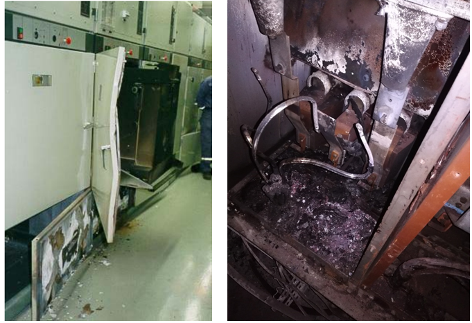 Рис. 1. Последствия дугового замыкания в ячейке