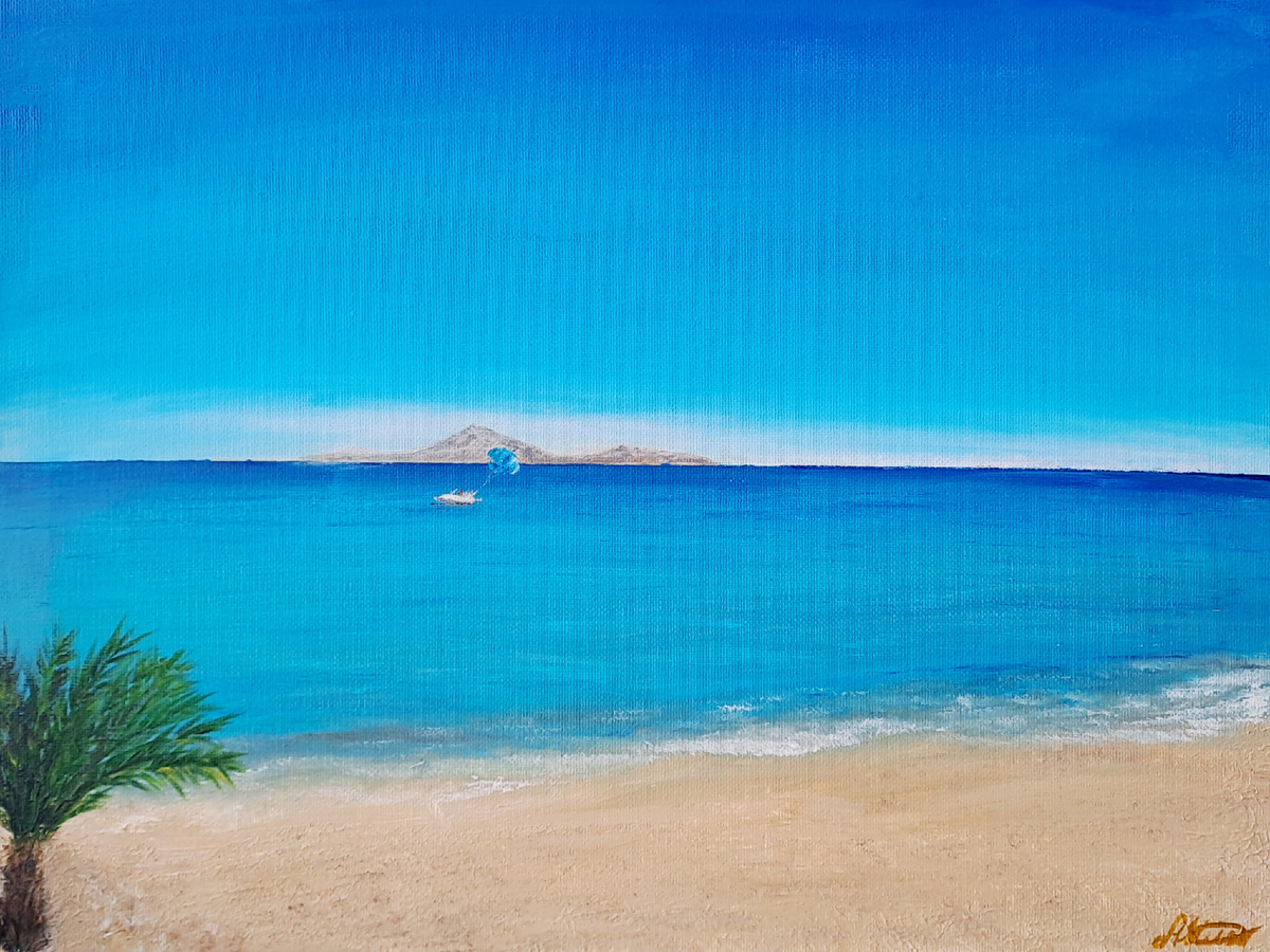 Фото автора "Утро на берегу Красного моря" акрил 30×40