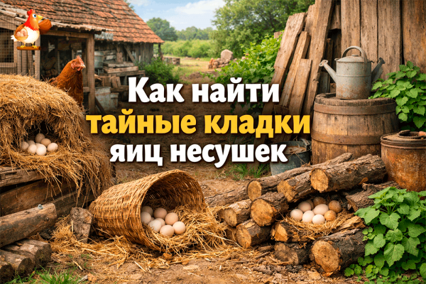 Операция «Найди яйцо» – как найти тайные кладки несушек на участке и не сойти с ума раньше курицы 🥚🕵️‍♂️🐔😄