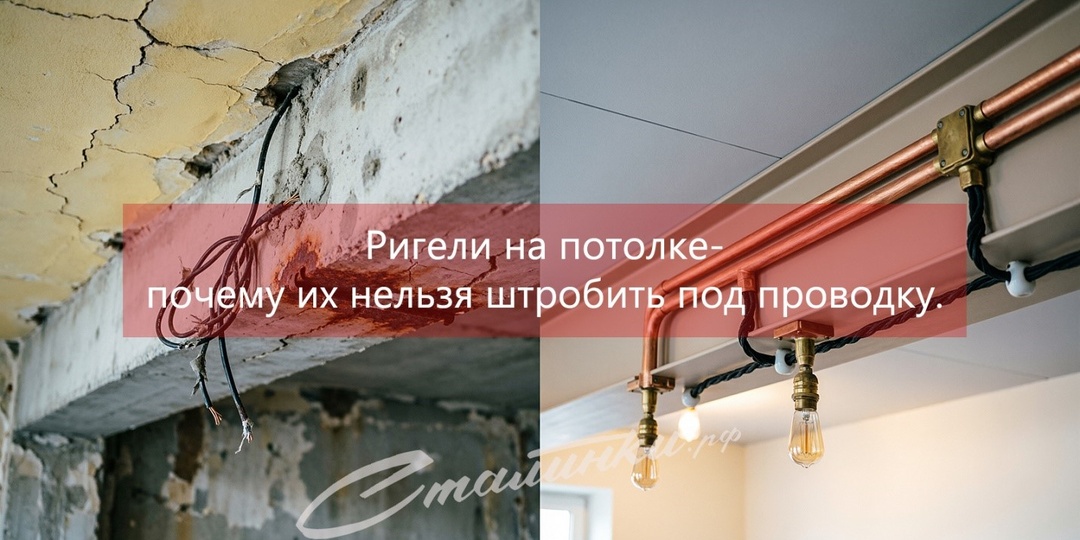 Ригели на потолке - почему их нельзя штробить под проводку?